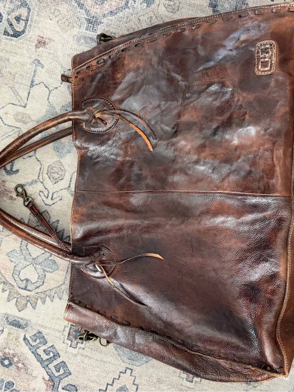 Bed Stu Distressed Brown Leather Rockaway tote.